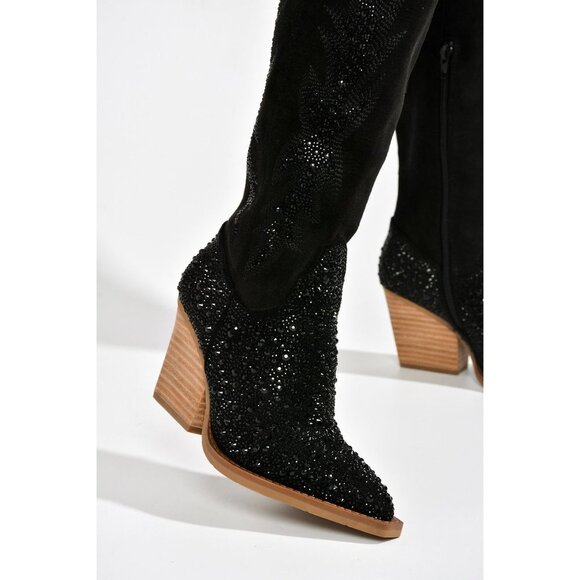 Cape Robbin Block Studded Western Cowboy Boots Black Size 10 - Picture 4 of 4